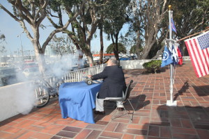 Marina Yacht Club Staff Commodore & Cannoneer Dr. Leonard Tyminksi "Fire in the hole!"