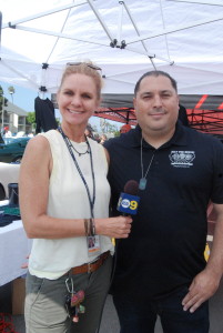 Juli Sharp, Chanel 2 News interviewing Dept. Sheriff Christian Sxott